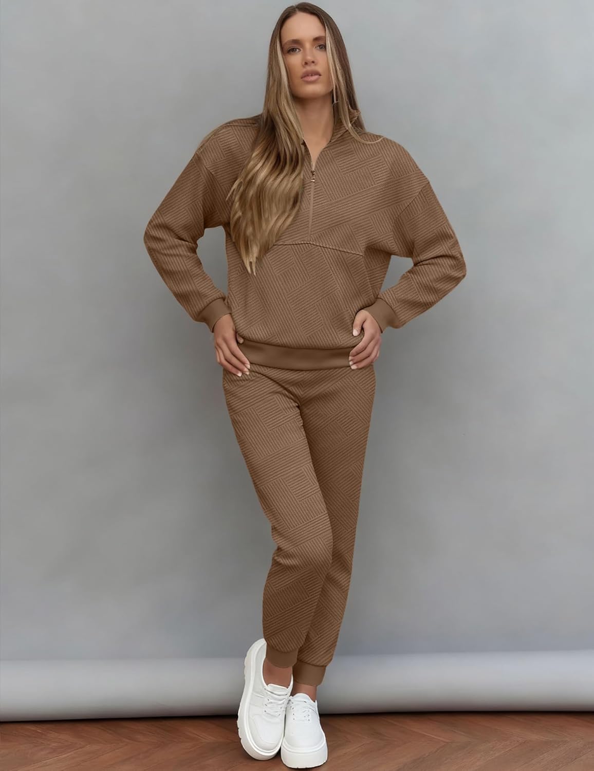 Bealin 2 Piece Sets for Women Sweatsuit Long Sleeve Half Zip Tops and Sweatpants Workout Tracksuit Matching Sets - Image 3