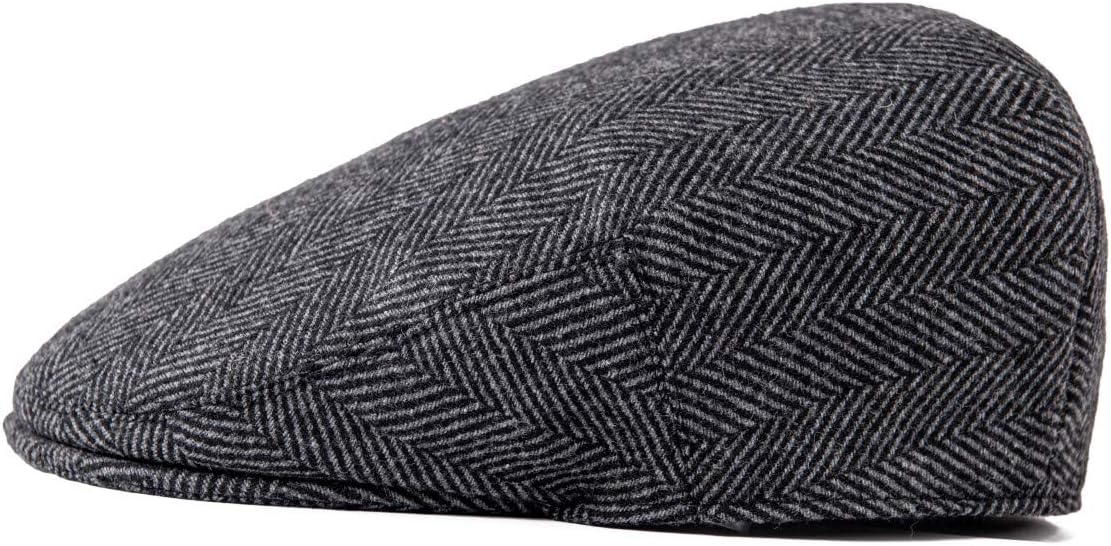 FEINION Men's Wool Tweed Newsboy Ivy Cap Gatsby Golf Flat Hat