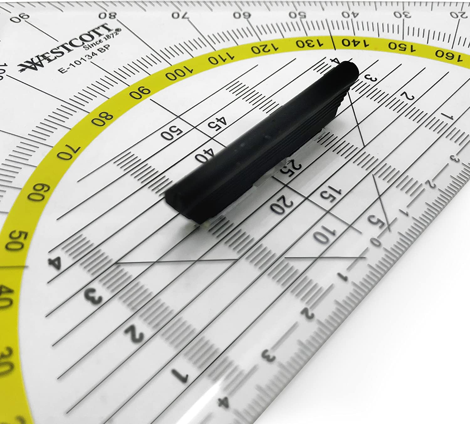 Squadra Da Disegno WESTCOTT 16 Cm - Trasparente Con Manico, Divisione In Mm - Foto 3