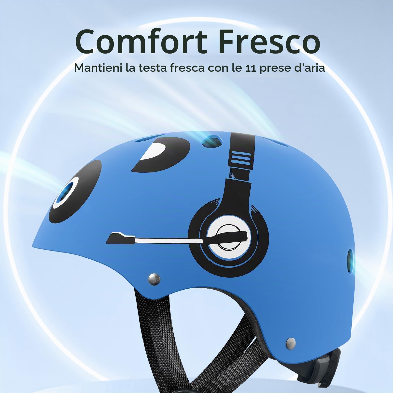 Odoland Casco per Bicicletta per Bambini, Casco di Sicurezza Regolabile e Ventilato per Protezione in Più Sport, Adatto a Bambini dai 2 ai 4 Anni, per Ciclismo, Pattinaggio, Monopattino, MKS