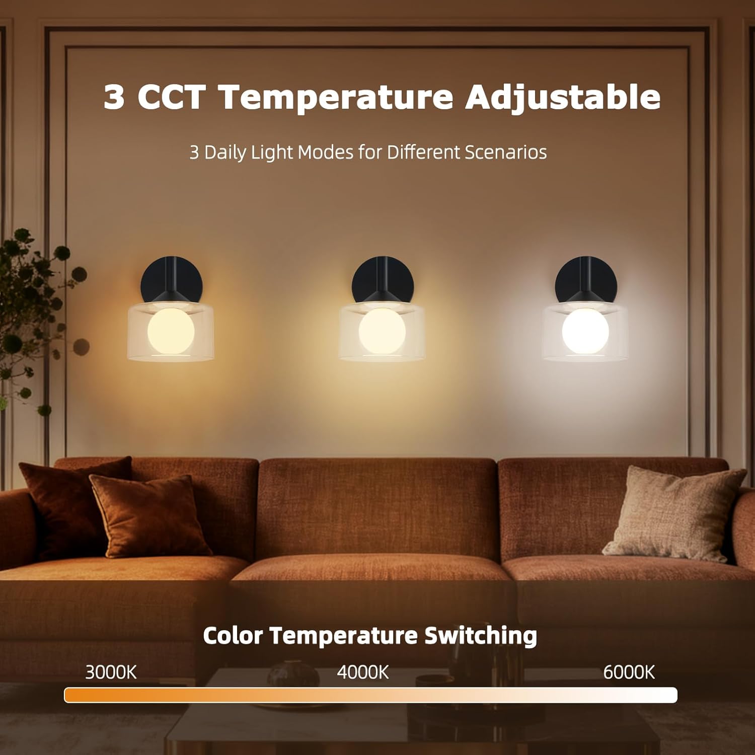 Classy Wall Sconces Set of Two,Elegant Bedroom Wall Lights with Clear Glass,Black Sconces Wall Decor Set of 2 Hardwired Hallway Light Led Wall Sconces for Bathroom,Living Room,Indoor