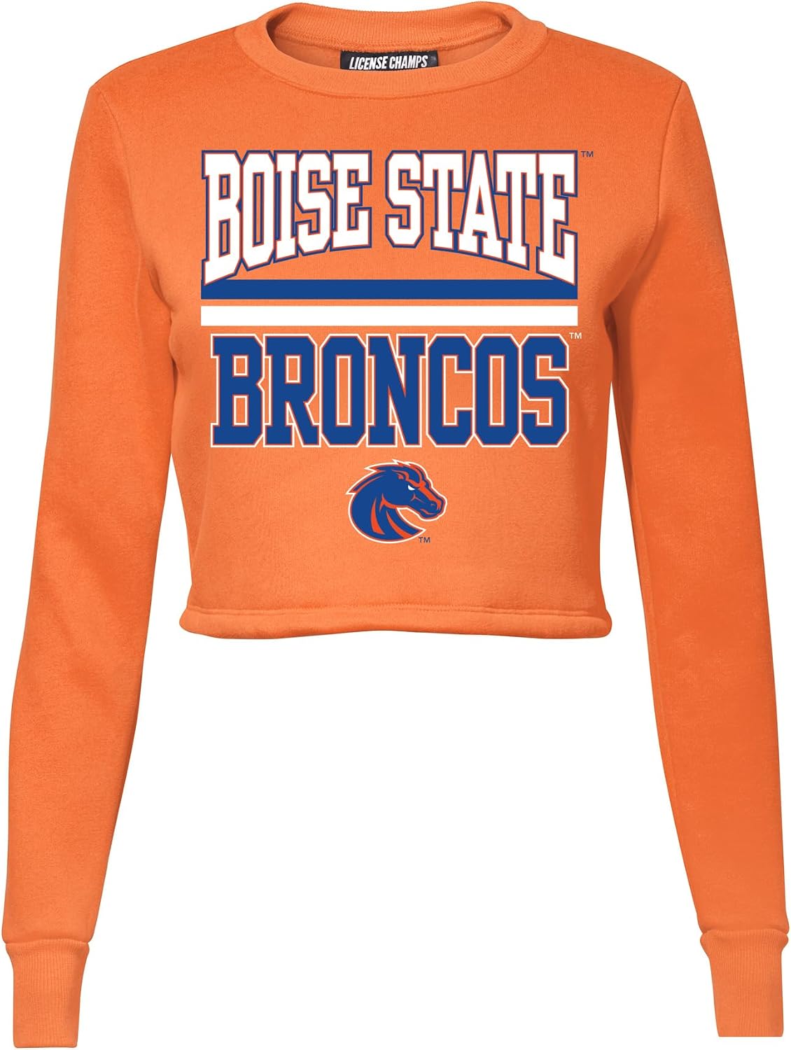License Champs Women Cropped Sweatshirt | Long Sleeves Pullover Fleece Crop Tops | Official NCAA Game Day Merchandise