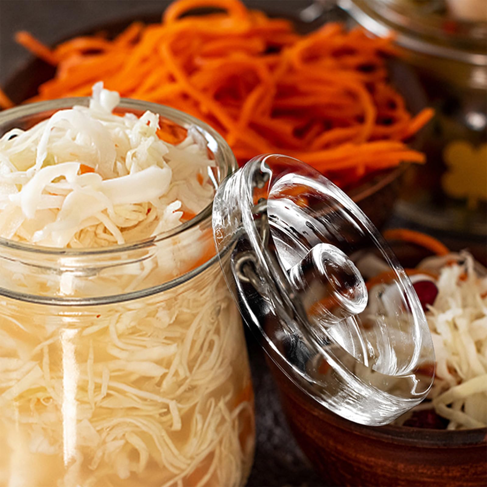 Gärgewichte aus Glas mit Griff, 2 Stück für Fermentation