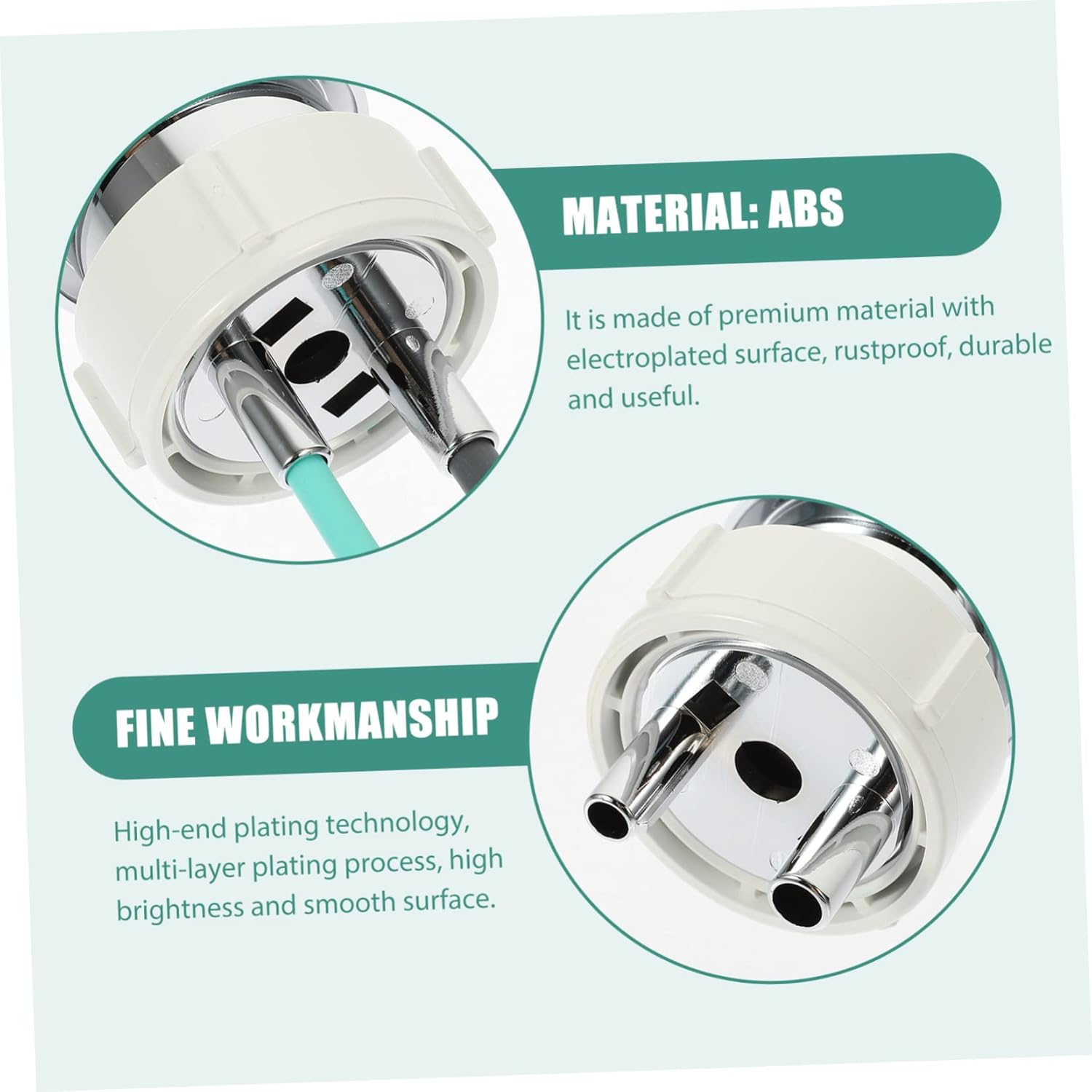 DOITOOL 3pcs Household Toilet Tank Push Button Replacement Design Easy Installation Water-saving Function Compatible Various Toilets Finish