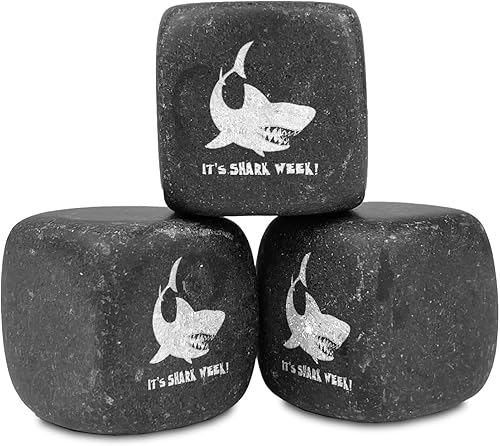 Juego de piedras de whisky personalizadas de tiburones - Juego de 3