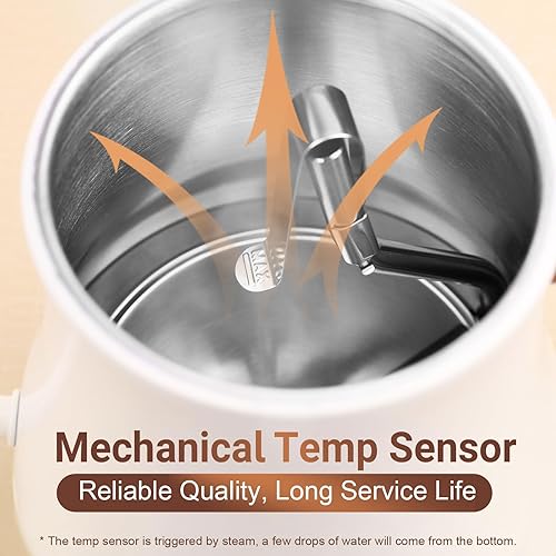 Miniatura 5 de Mecity Hervidor Eléctrico de Acero Inoxidable con Cuello de Ganso Hervidor de Agua Caldera de Agua para Café de Vertido, Calentamiento Rápido,