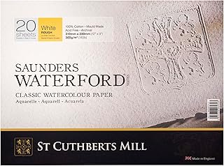 St. Cuthberts Saunders Waterford 300 g/m² Grão Rugoso Branco Natural com 20 Folhas