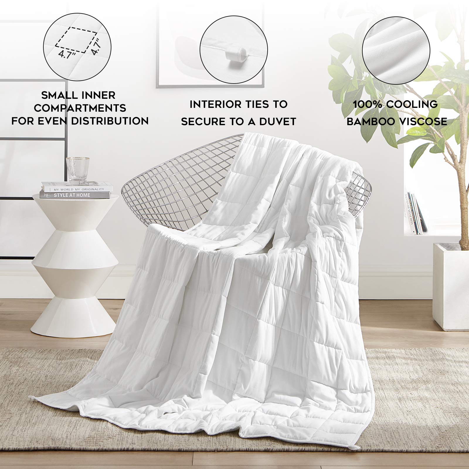 YnM Cooling Weighted Blanket, 100 Viscose Derived from Bamboo with