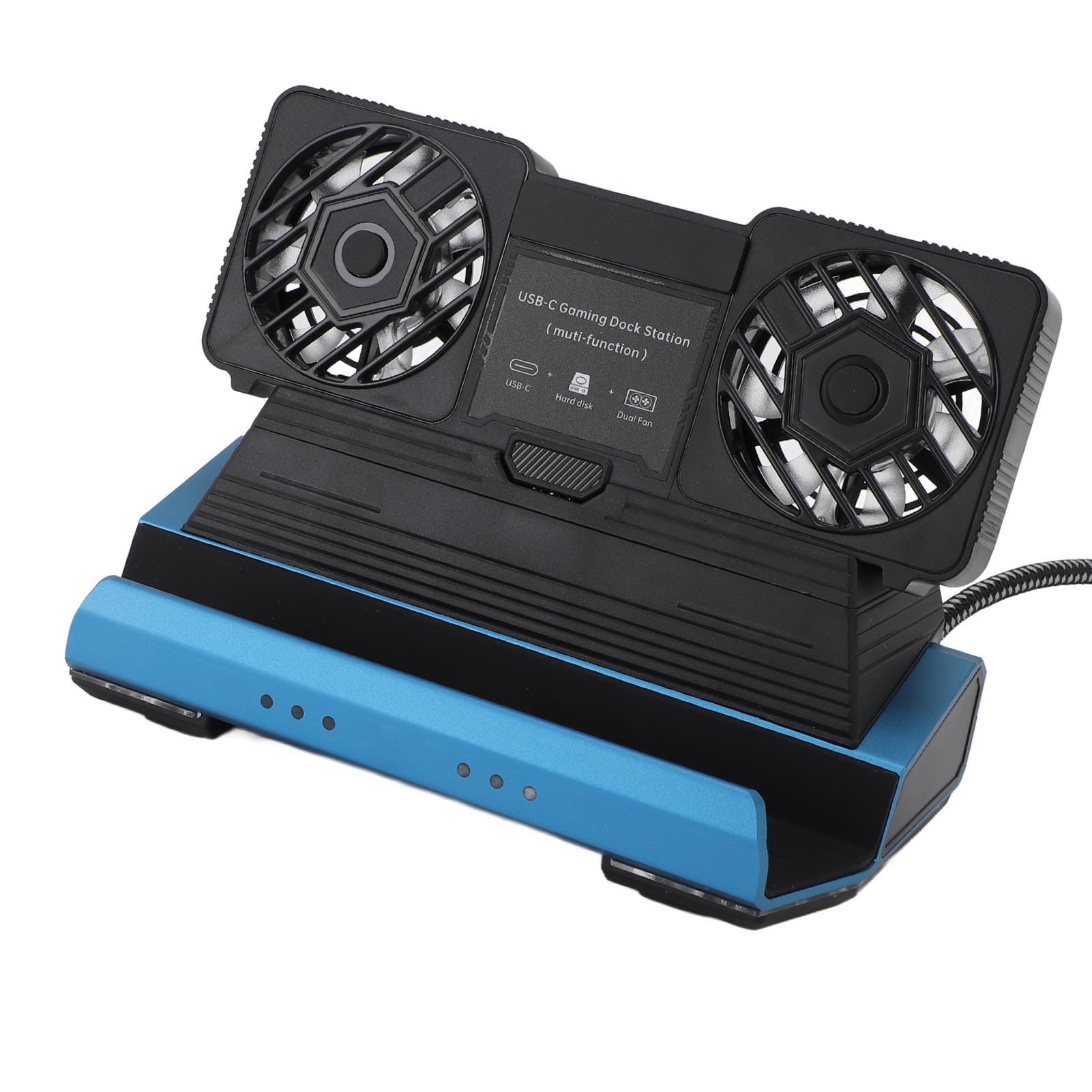 Generic Estación de Acoplamiento 10 en 1 con Ventiladores de Refrigeración Duales para Legion Go y Claw 4K 60Hz USB C Hub para Jugadores Aleación de Aluminio RGB