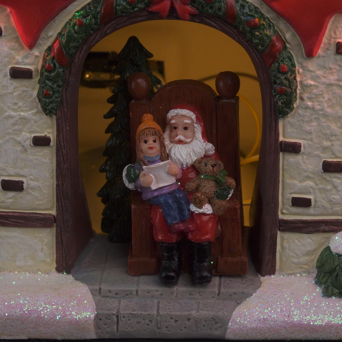 Santa's Workshop Porcelain Christmas Village with LED Lights