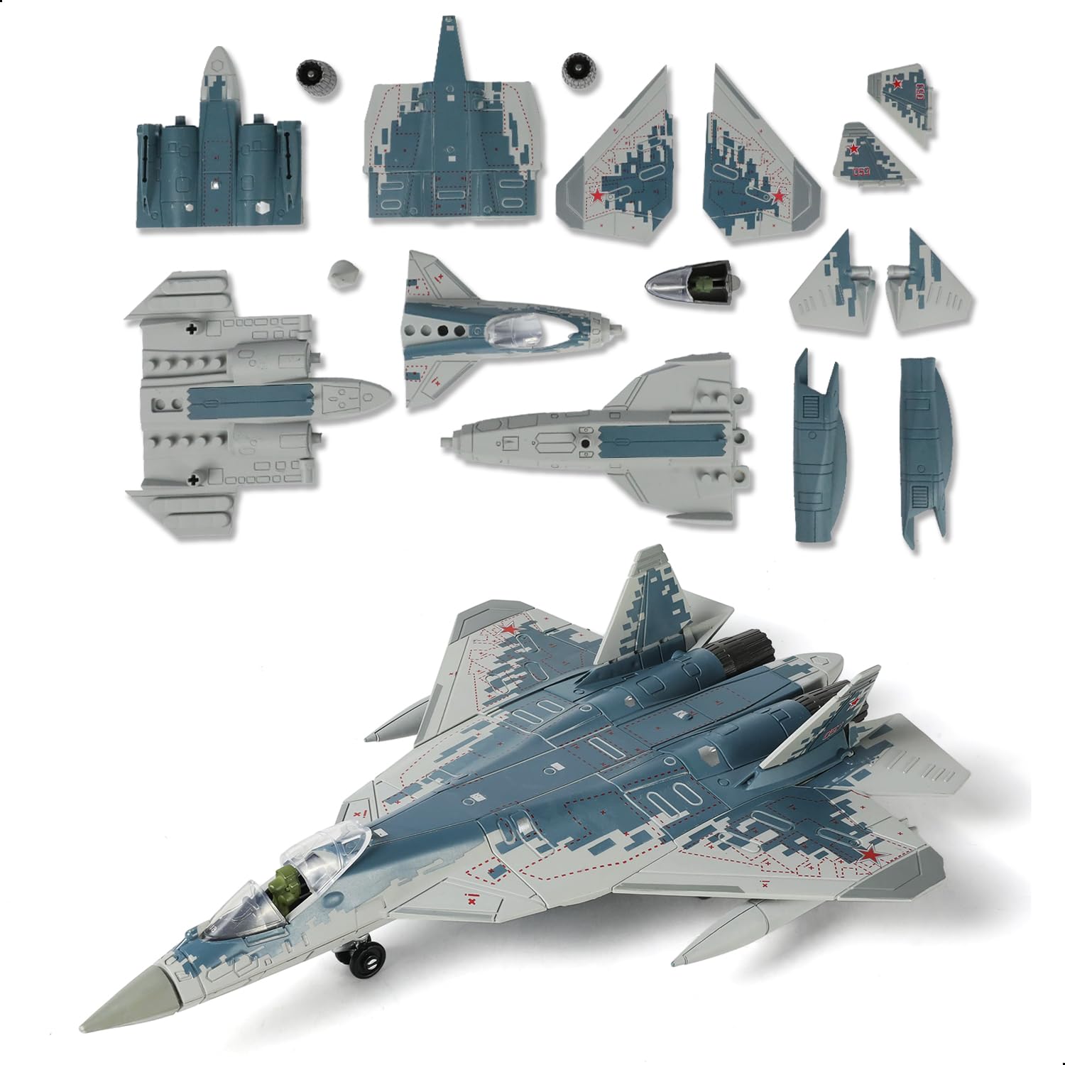 Amazon | SEBUNAS 1/72スケール Su-57S 軍用航空機玩具 クイックビルド