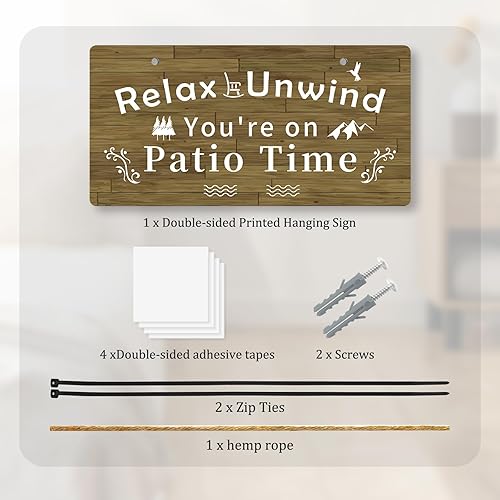 Miniatura 7 de Letrero colgante de pared para patio al aire libre para decoración exterior de 10 x 5 pulgadas, letrero colgante de plástico para el hogar, bar,