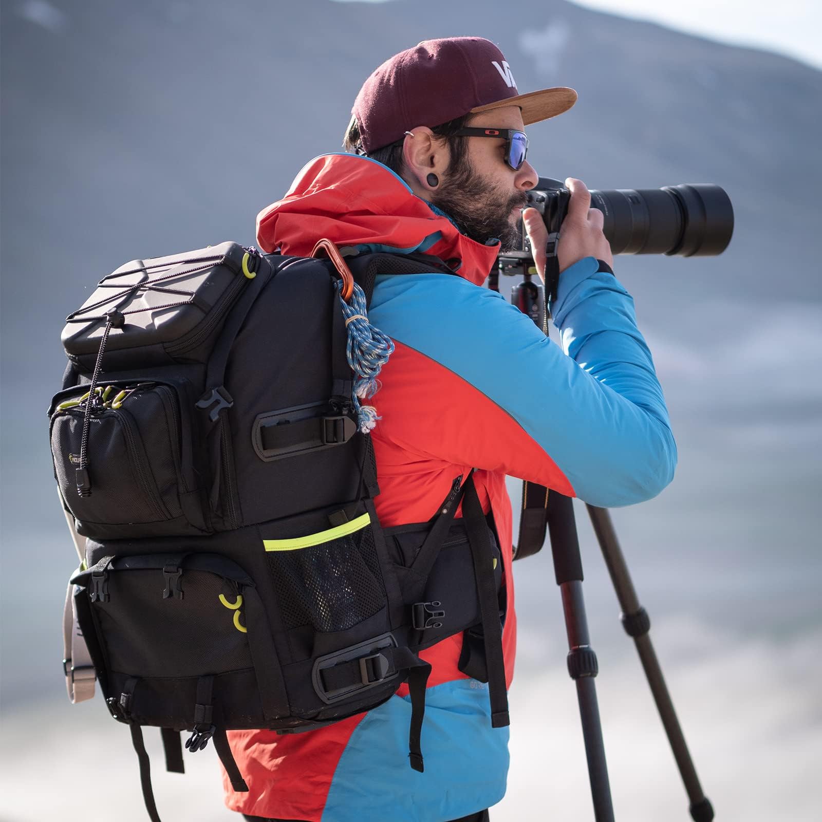 Endurax Zaino Fotografico Grande per PC 15,6 e 2 DSLR 4 Obiettivi Zaino Fotocamera Reflex Trekking Professionale