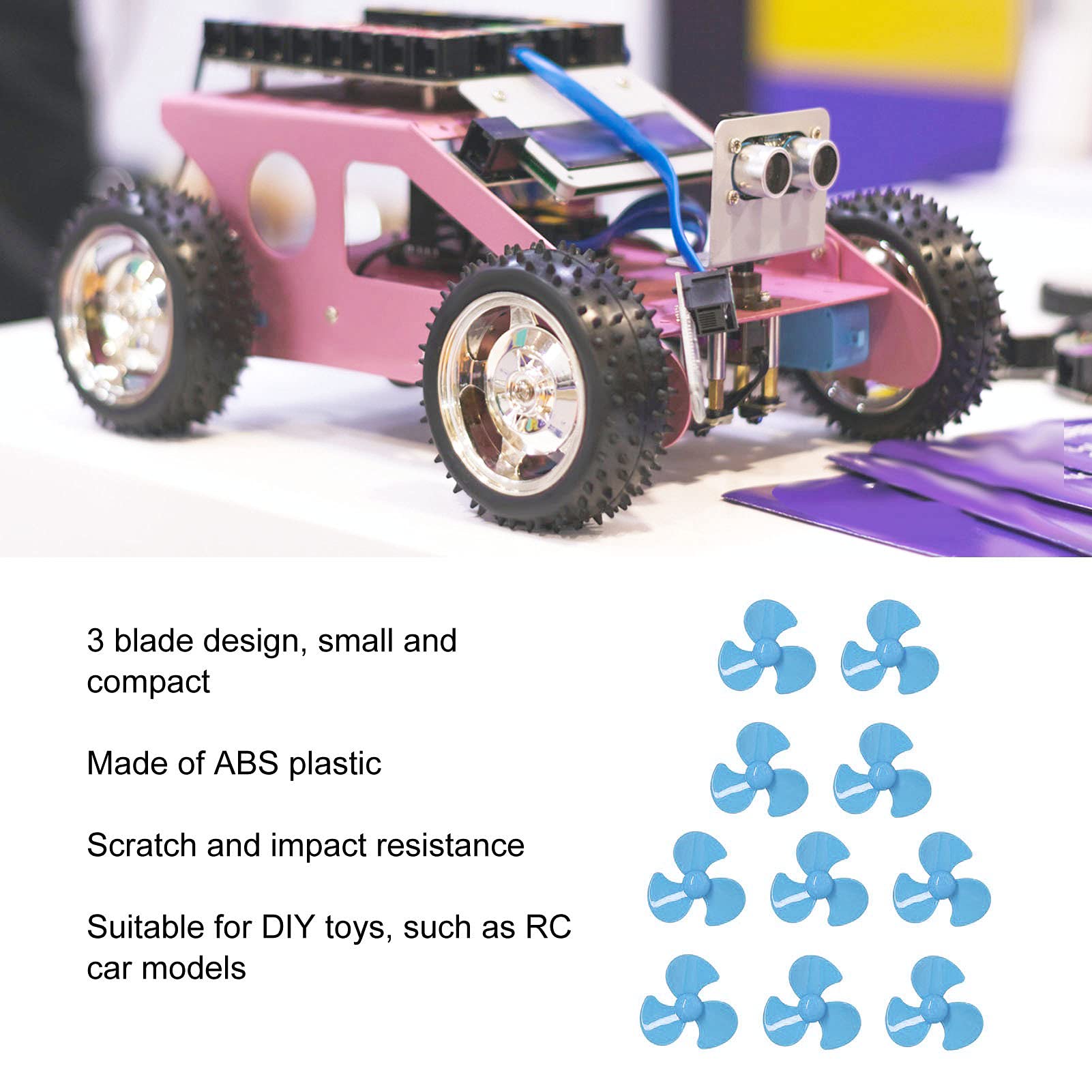 Lylithuif Hélice à 3 pales ABS 50mm, Remplacement d'hélice tournante pour Bricolage, Accessoires de modèle de Voiture, Ensemble de 10 pièces (Bleue Lylithuif Hélice à 3 pales ABS 50mm, Remplacement d'hélice tournante pour Bricolage, Accessoires de modèle de Voiture, Ensemble de 10 pièces (Bleue