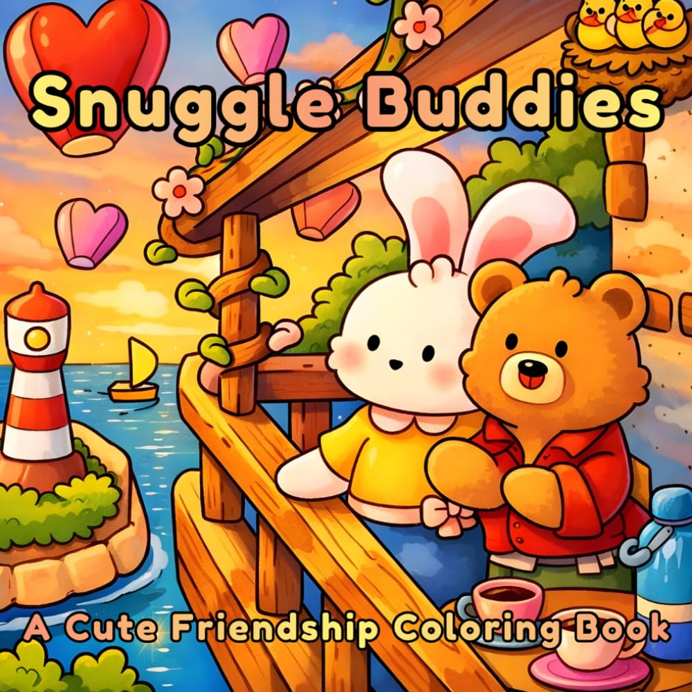 Snuggle Duos Coloring Book: Cute Cozy Animal Pairs Coloring Book for Adults & Teens – Relaxing Stress-Relief Coloring Pages with Adorable Snuggling Friends (COZY COLOURING BOOKS)