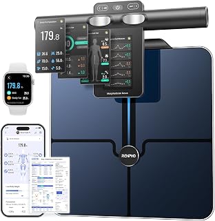 RENPHO MorphoScan Nova 8-Electrode Smart Body Composition Scale - Accurate BMI, Fat, Muscle Analysis with Handle TFT Display, Rechargeable