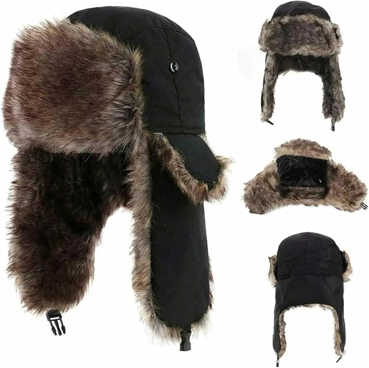 Men's Winter Trapper Aviator Hat, Waterproof Ski Cap with Ear Flaps & Soft Lining for Cold Weather Outdoor Use
