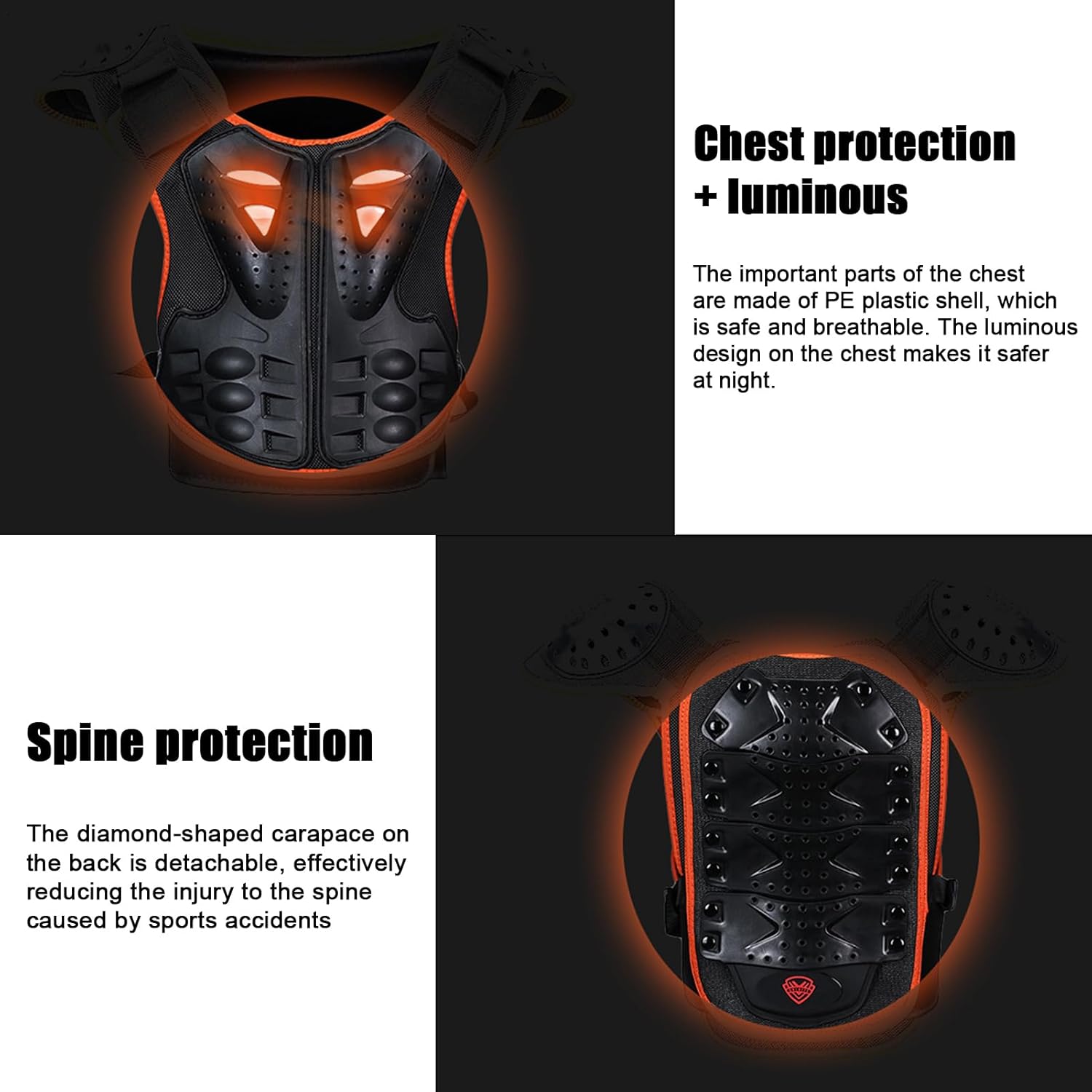 Kids Full Body Protector - Children's Skating Roller Breathable Protector | Vest Gear for Motocross Skiing Kids Protect Sports Gear for Skateboarding Skating