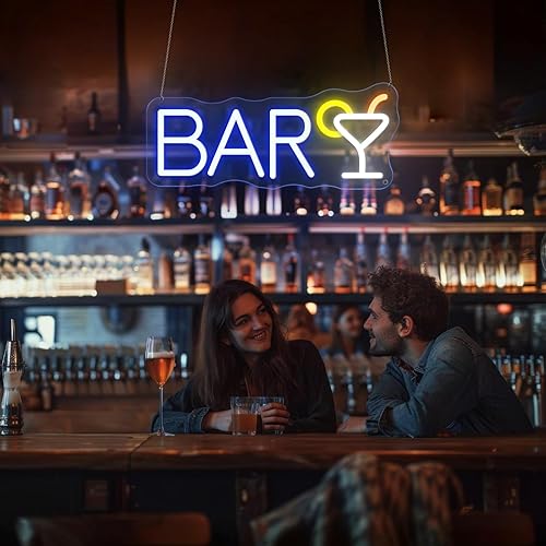 Miniatura 4 de Letrero de neón de barra de 14 x 9 pulgadas, decoración de luz de neón LED para el hogar, restaurante, concierto de música, pub, fiesta de cócteles