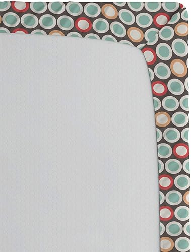 Miniatura 6 de Lunarable Sábana bajera moderna de mediados de siglo, formas redondas sencillas sobre fondo neutro, funda de cama con bolsillo profundo elástico