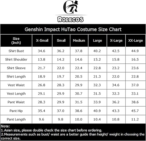 Miniatura 6 de CR ROLECOS Genshin Impact - Disfraz para cosplay de Hu Tao, traje para cosplay de HuTao, uniforme de fiesta de Halloween con sombrero, talla XL