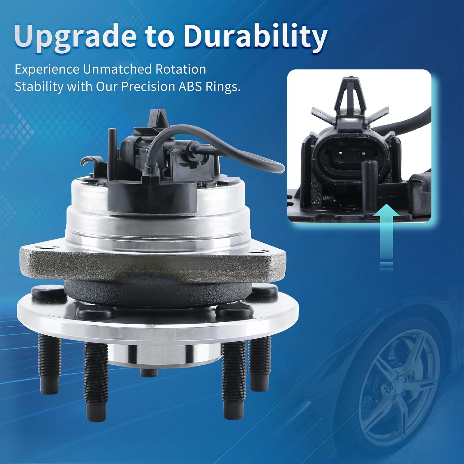 Front Wheel Hub Bearing Assembly Fit for Chevy Malibu 2004-2012, Cobalt HHR 2008-2010, Pontiac G6 2005-2010, Saturn Aura 2007-2009 Wheel Bearing and Hub Assembly 2006 2011 5-Lug w/ABS 513214
