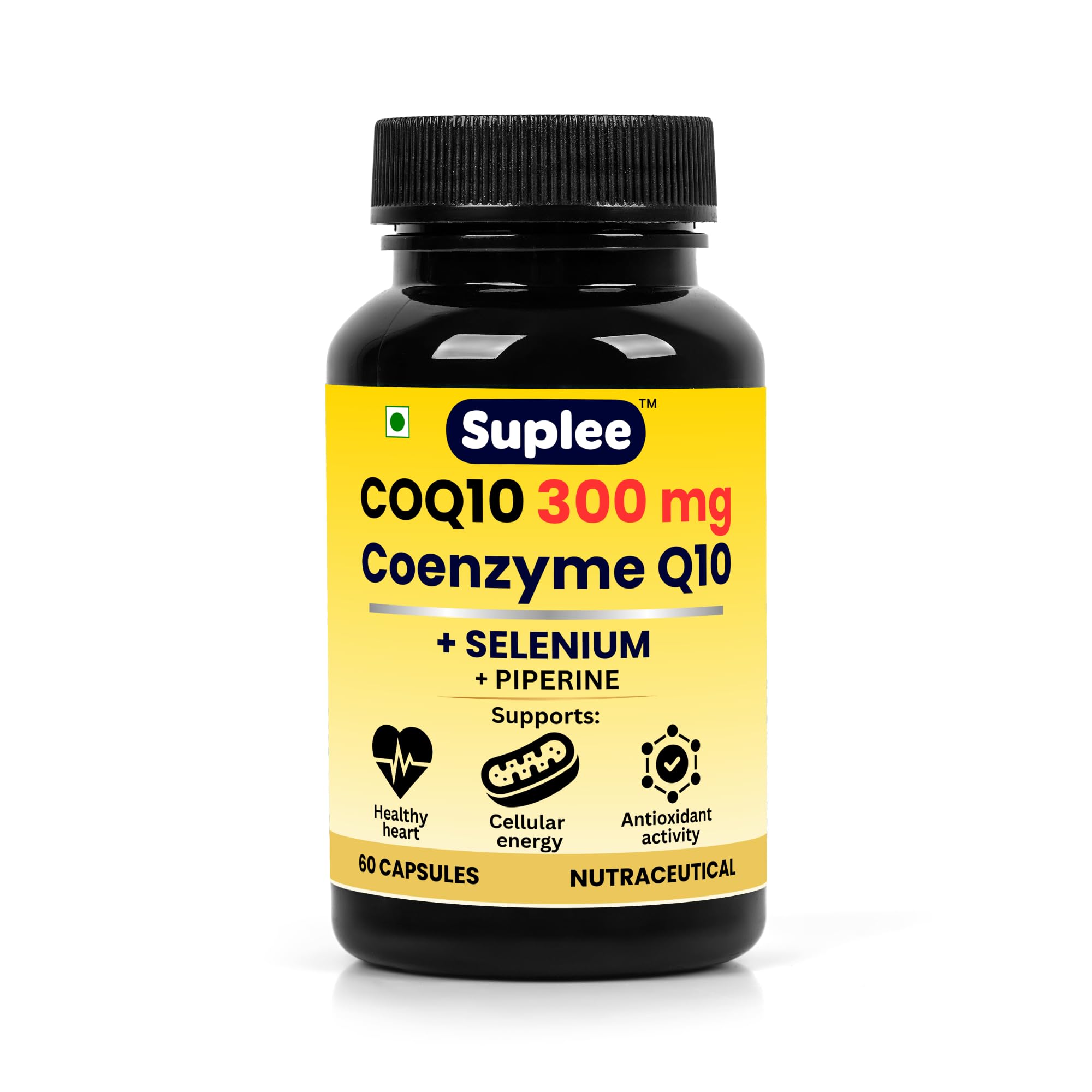 Suplee CoQ10 300mg with Selenium 40mcg & Piperine 7mg | Coenzyme Q10 High Absorption Supplement for Heart Health, Energy & Antioxidant Support | 60 Veg Capsules-image-33