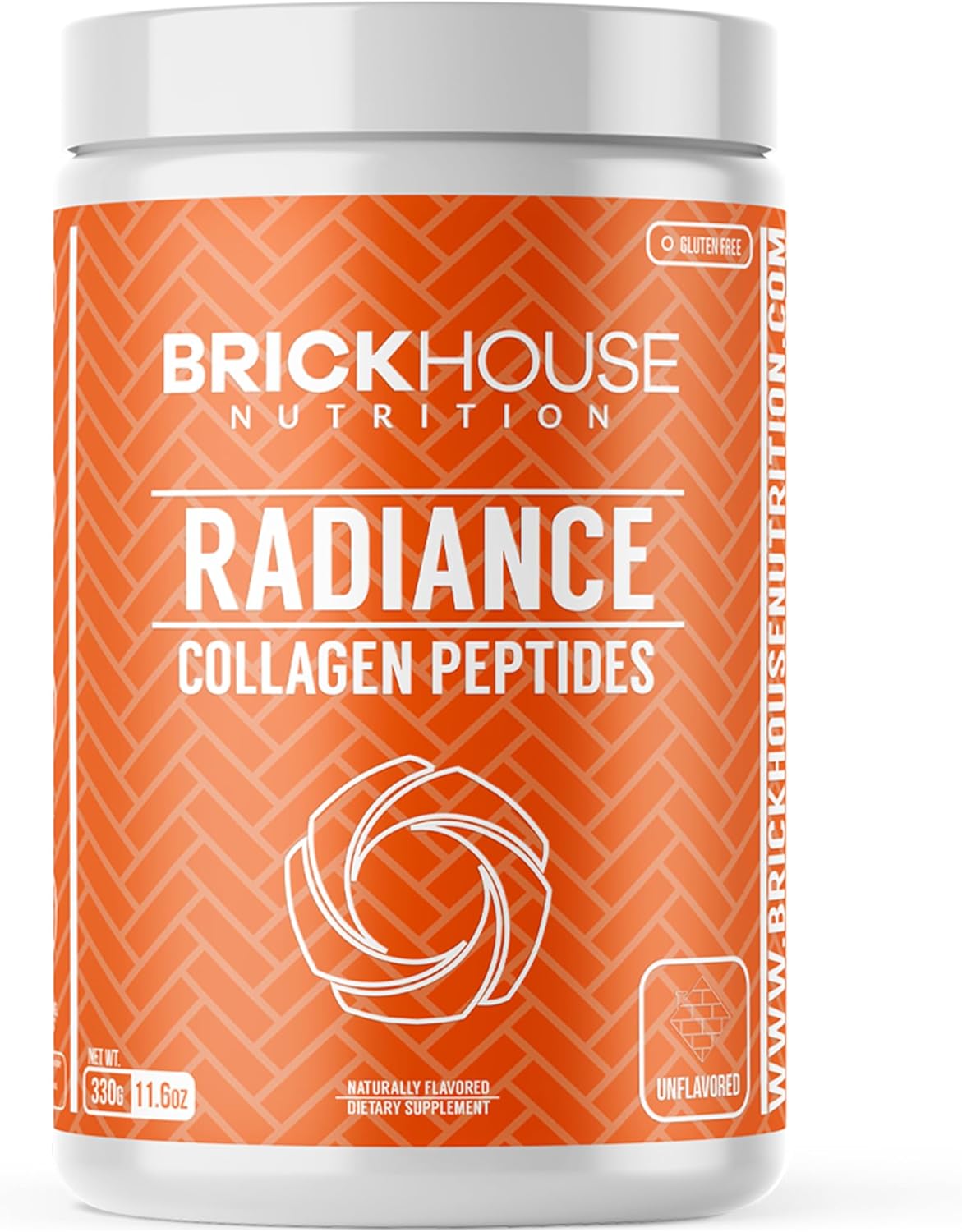 BRICKHOUSE NUTRITION Radiance: Collagen Peptides Powder for Skin & Hair Growth | Anti-Aging Collagen Supplements with Hyaluronic Acid - Unflavored