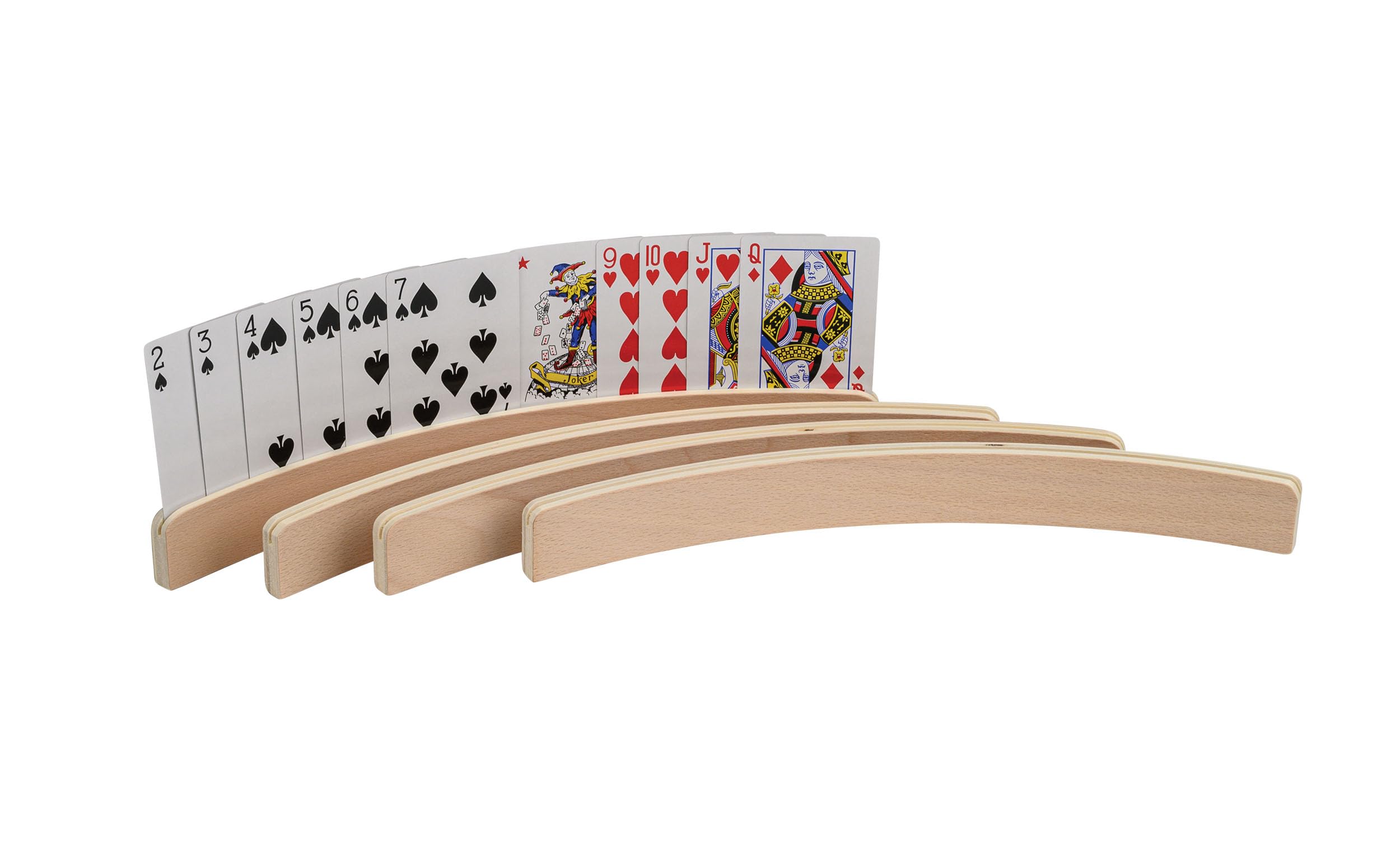 Philos 6698 Wooden Playing Card Holder, Set of 4, without Playing Cards, 35 cm, FSC 100%