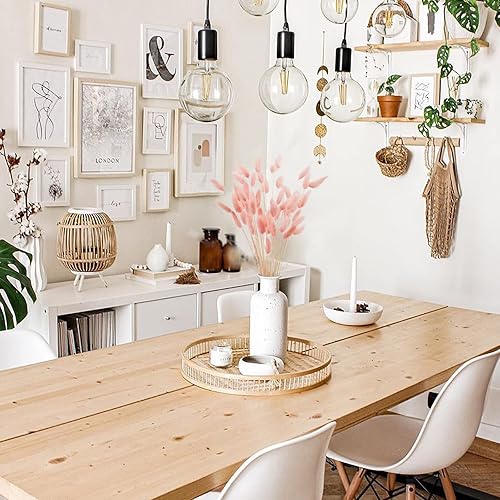 Miniatura 3 de Colas de conejo naturales de 17 pulgadas, 50 unidades de lagurus ovato seco, decoración de hierba de pampa rosa seca para arreglos florales de