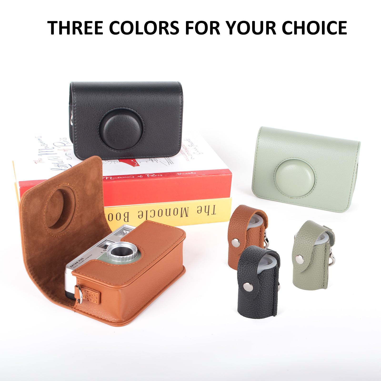 Étui de Protection Compatible avec Les appareils Photo argentiques Kodak EKTAR H35/H35N/Ultra F9/Vibe 501F, Sac de Transport en Cuir PU et étui de Rangement pour Films - Marron