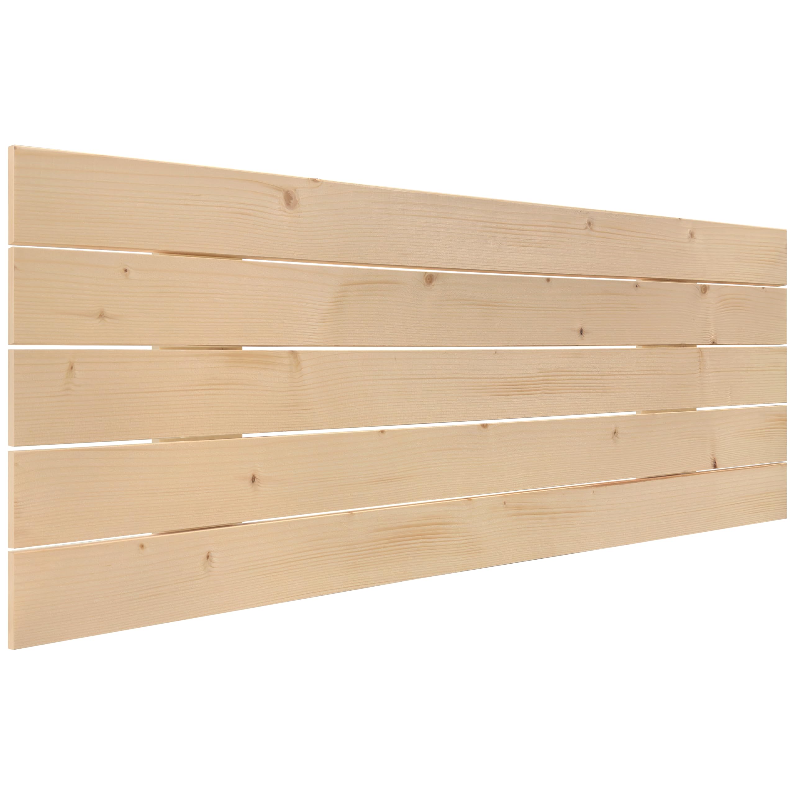 DHOME Kopfteil aus Natürlichem Kiefernholz im Horizontalen Palettenstil für Palettenbett Beschläge Inklusive (100cm, Naturholz aus Kiefer)