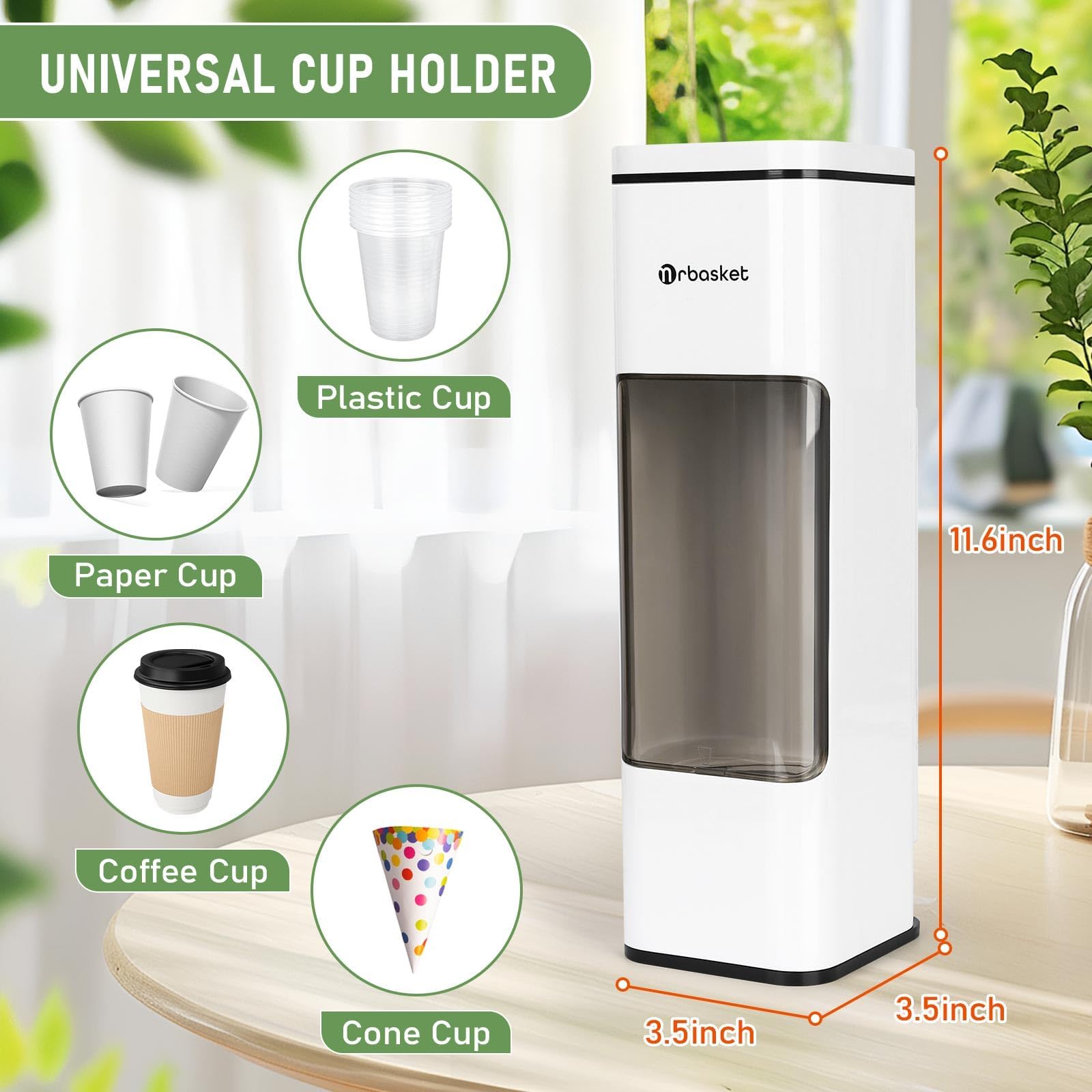 Dispensador magnético de vasos de papel, soporte magnético para tazas, soporte de taza de papel desechable, dispensador de taza de café desechable, taza de plástico extraíble para encimeras, cocina 2
