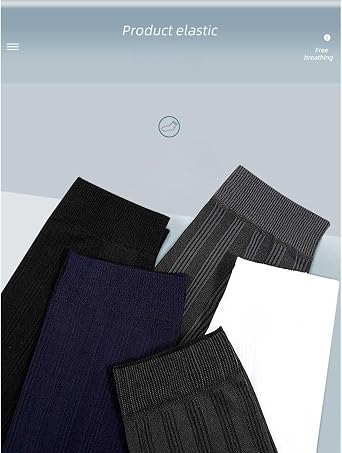 Unisex Ultra Thin Dress Socks Silk Sheer Business Socks Soft Breathable Crew Socks Series 5