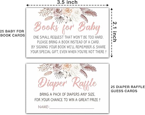 Miniatura 8 de Kit de invitación para baby shower, juegos de rifa de pañales, libros para bebé, vegetación, eucalipto para revelación de género del bebé, tarjetas