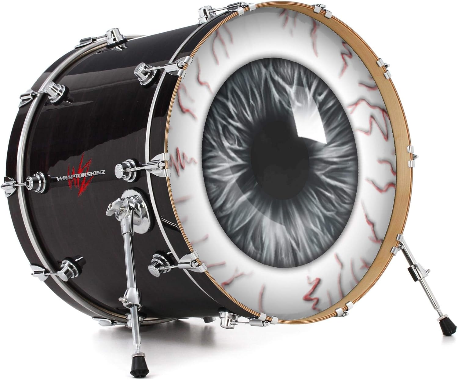 Vinyl Skin Decal Wrap for 22" Bass Kick Drum Head Eyeball Gray - DRUM HEAD NOT INCLUDED