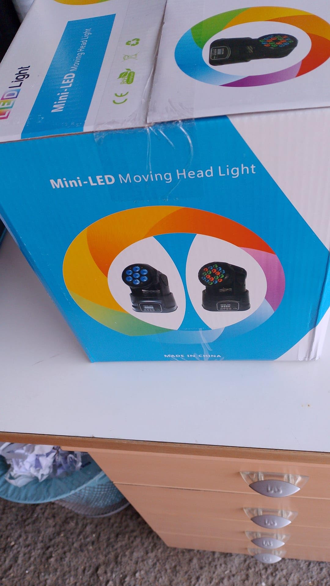 TESTA MOBILE 18LED Proiettore LED RGB testa rotante 360 Luci BEAM disco mobile motore faro