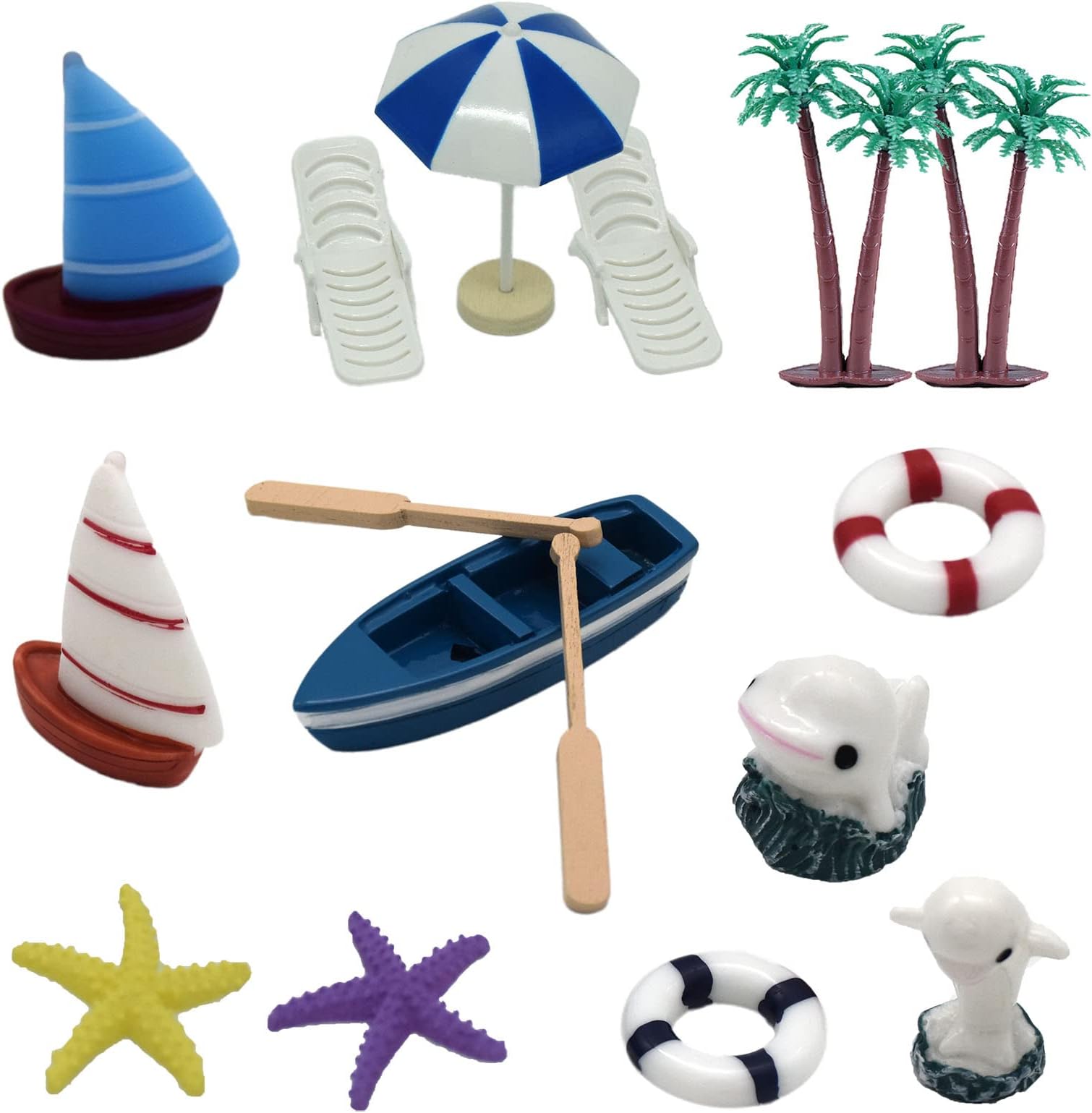 16 Pcs Miniature Ornaments Kit Set for DIY Fairy Garden Bonsai Dollhouse Decoration (Style 1)