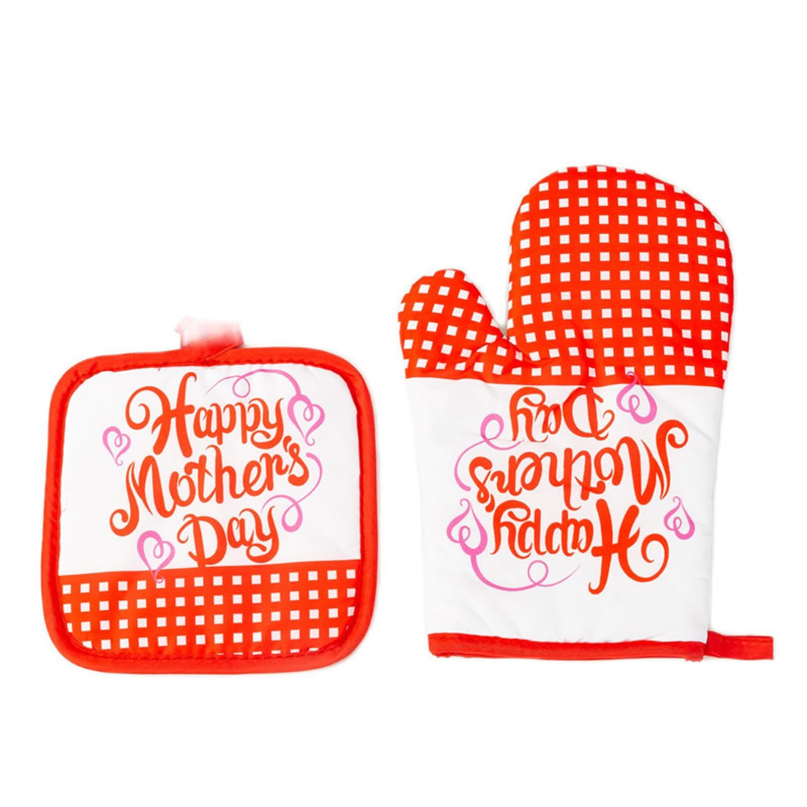 HDOYTXXM Kitchen Microwave Insulation Gloves with Mat Baking Cooking Oven Mitts Enduring Nonslip Kitchen