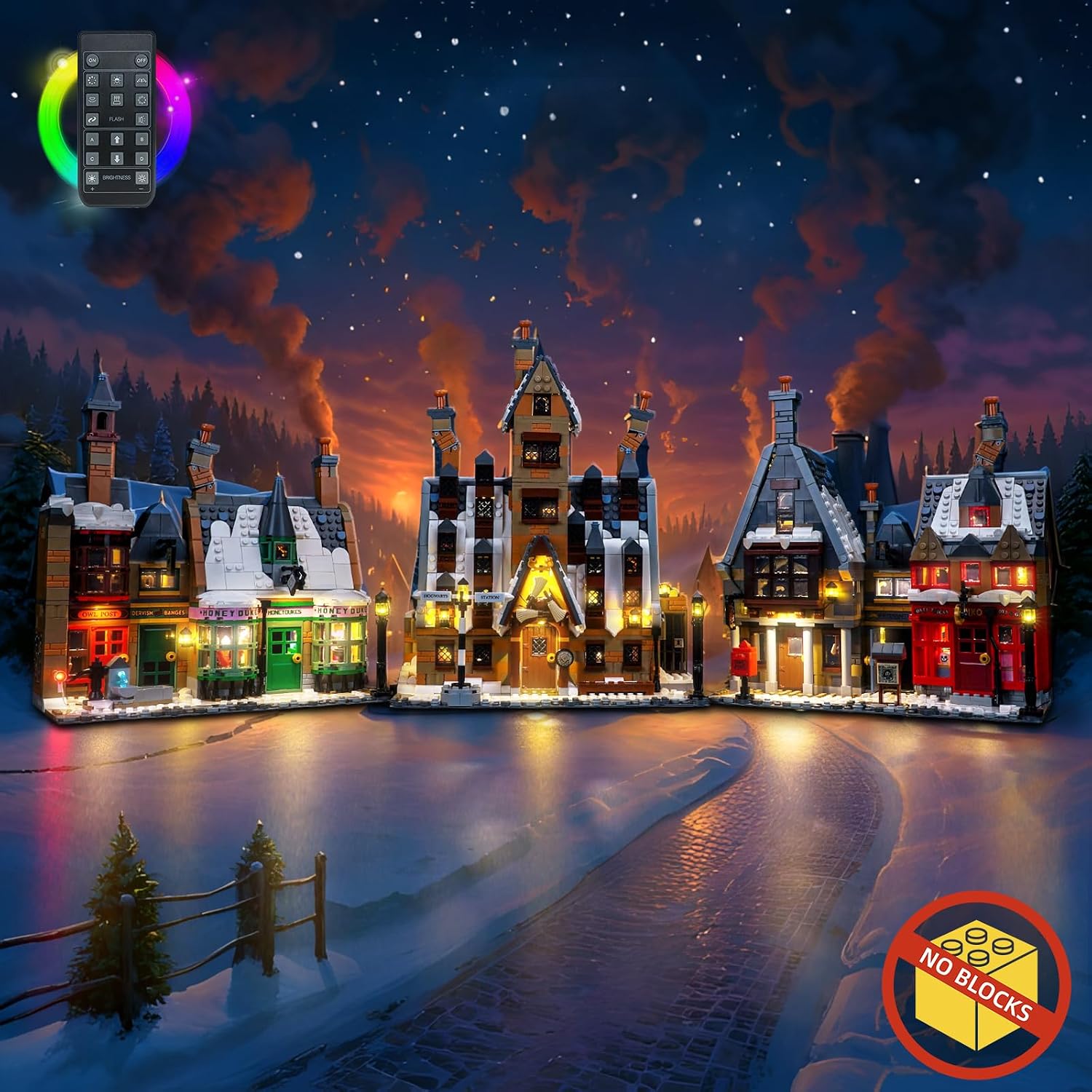BrickBling LED Light Compatible with Lego Hogsmeade Village – Collectors' Edition, Creative Lighting Compatible with Lego 76457 - Excluding Bricks (RC Version Light) image 5