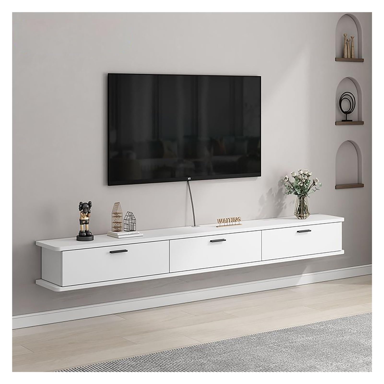 Meuble TV flottant suspendu gain de place salon 120cm