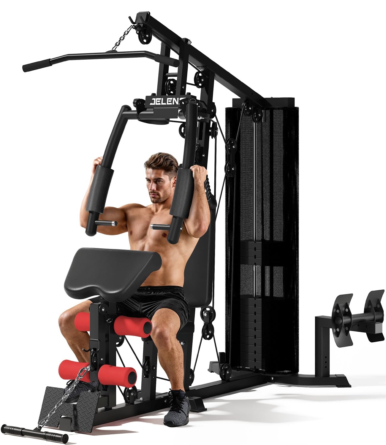 Home Gym, Multifunctional H11 Home Gym Equipment, Workout Station with 150LBS Weight Stack, Exercise Equipment with Pulley System for Full Body Training