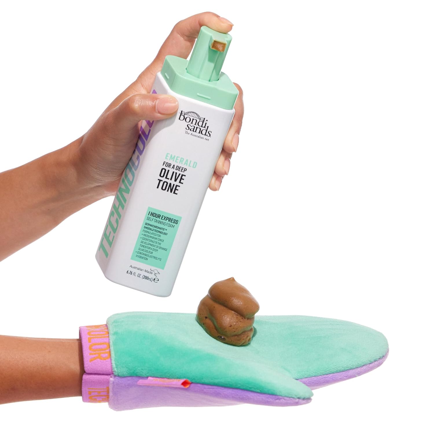 Bondi Sands Technocolor Emerald Face + Body Kit | Includes Lightweight Sunless Foam and Hydrating Face Serum for a Flawless Finish