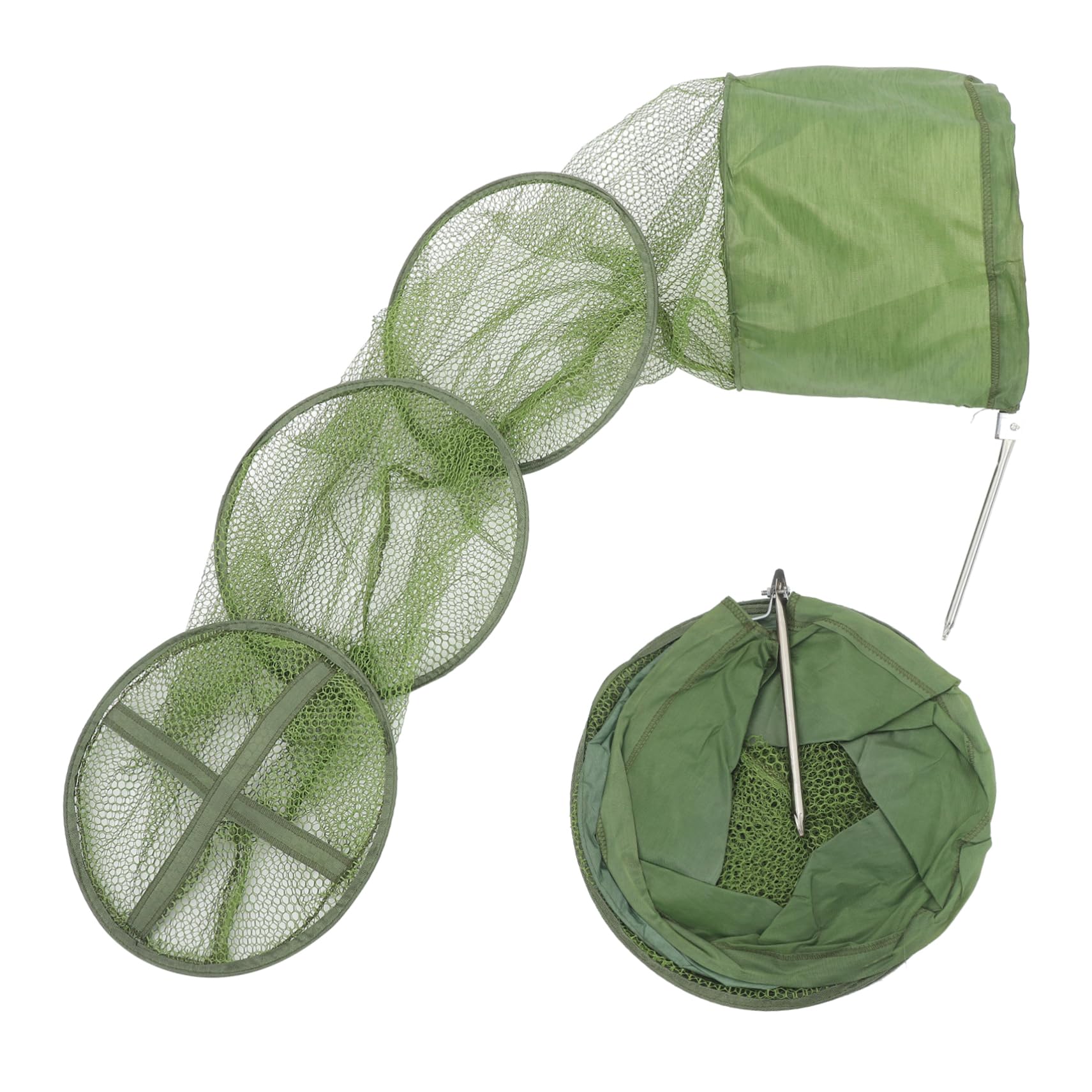 Trappola Portatile per Pesci Pieghevole 2 Pezzi in Nylon | Verde, Cattura Aragoste e Piccoli Pesci, Facile da Riporre, Uso Pratico in Acqua