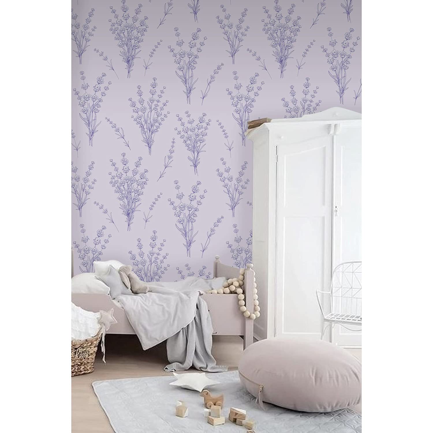 Papier peint Magic-Stick lavande violette 416x254 cm sticker repositionnable