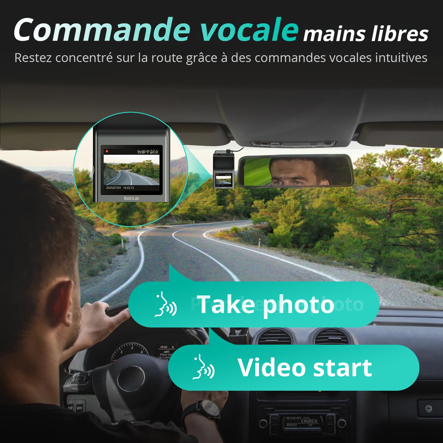BOTSLAB 4K Dashcam Voiture GPS, Dashcam Voiture Avant Arrière avec Carte SD 64GB, 5G WiFi Camera Voiture Grand Angle 170°, Vision Nocturne,WDR,G-Capteur,Mode Stationnement24H, Enregistrement en Boucle