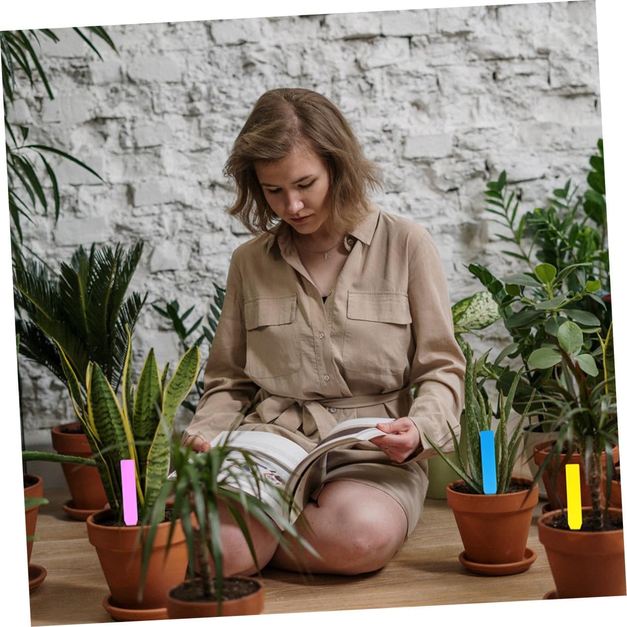 NUOBESTY 600pcs Waterproof Plastic Plant Tags for Garden and Nursery Colorful Small Plant Label Stakes 10x1.8cm Outdoor Flower Pot Markers