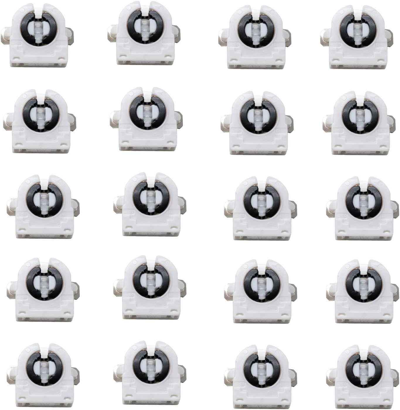 Yohii T8 Fluorescent Light Socket Fluorescent Lamp Holder AC 500V 2A - Pack of 20