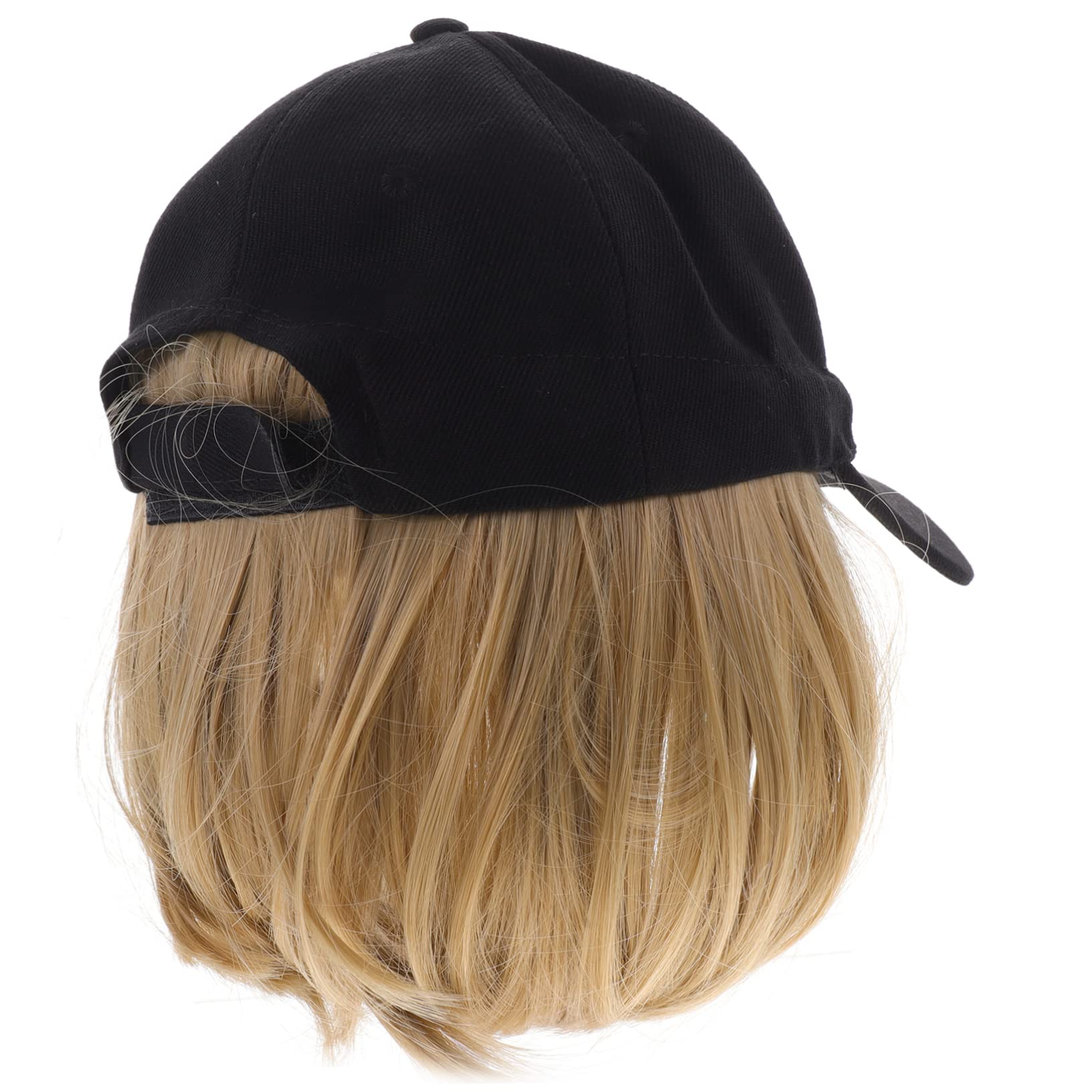 MERRYHAPY Canvas Hat Wig Gold Headpiece Blond Wig Straight Human Hair Wigs Wig Hat for Women Natural Looking Baseball Cap with Hair Women Wig Hat Hair Accessory for Women One-piece Wig Hat