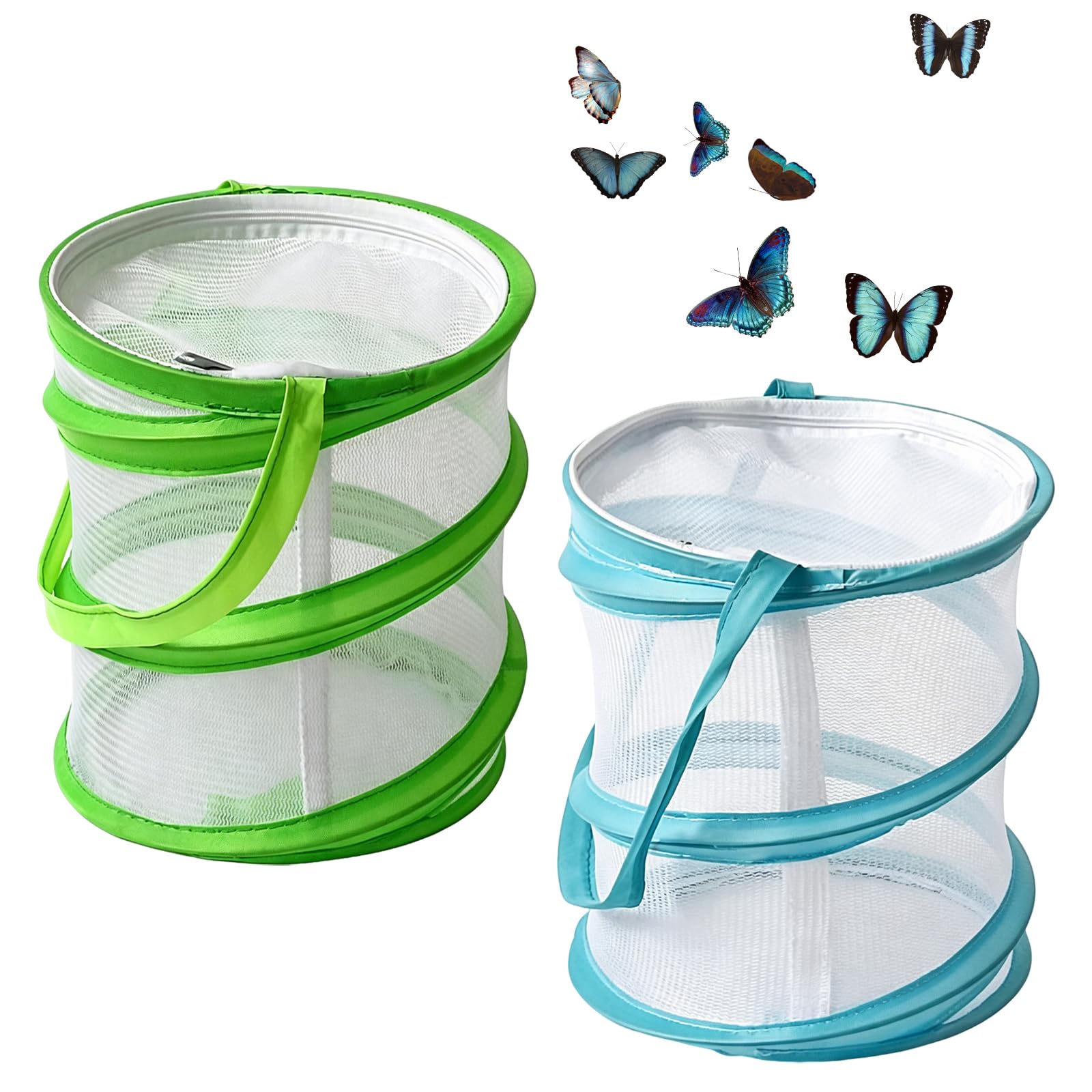 2 Pcs Butterfly Kit, Insect Lore Butterfly Garden Enclosure, Butterfiles Catching Cages, Caterpillar Kit for Insect Observation & Specimen Collection